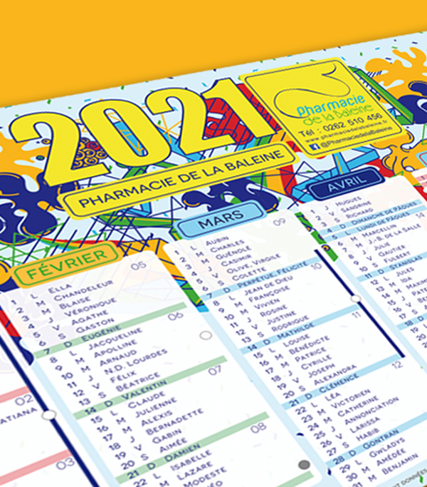 Calendrier bancaire recto/verso 2021